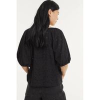 Peppercorn top Mira met plooien zwart - thumbnail