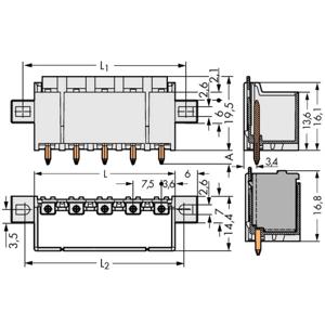 WAGO 2092-3403/205-000 Male behuizing (board) 2092 Totaal aantal polen: 3 Rastermaat: 7.50 mm Inhoud: 100 stuk(s)