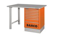 Bahco Werkbank | heavy-duty | met stalen werkblad | ladeblok | 6 lades | 2 poten | oranje | 1500 mm x 750 mm x 1030 mm - 1495K7CWB15TS