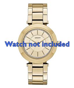 DKNY horlogeband NY-2286 Staal Goud (Doublé) 18mm