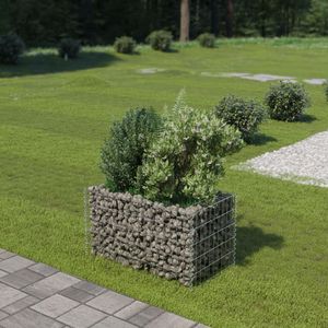 VidaXL Gabion plantenbak verhoogd 90x50x50 cm gegalvaniseerd staal