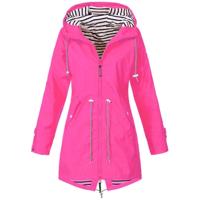 Vrouwen waterdichte regen jas Hooded regenjas grootte: XXL (Rose rood) Vrouwen waterdichte regen jas Hooded regenjas grootte: XXL (Rose rood)