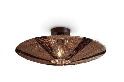 Plafondlamp Iguazu Jute zwart/naturel - L