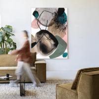 Urban Cotton Wandkleed 'Splash' 110 x 145cm in Frame - black