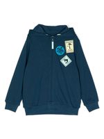 Il Gufo hoodie zippé à imprimé graphique - Bleu - thumbnail