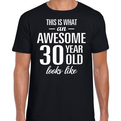 Awesome 30 year - geweldige 30 jaar cadeau t-shirt - zwart - voor heren - Verjaardag cadeau