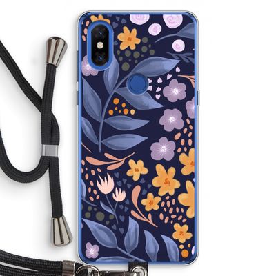 Flowers with blue leaves: Xiaomi Mi Mix 3 Transparant Hoesje met koord