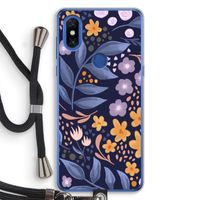 Flowers with blue leaves: Xiaomi Mi Mix 3 Transparant Hoesje met koord