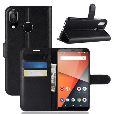 Litchi textuur horizontale Flip lederen case voor Vodafone Smart X9/VFD 820 met portemonnee & houder & kaartsleuven (zwart)
