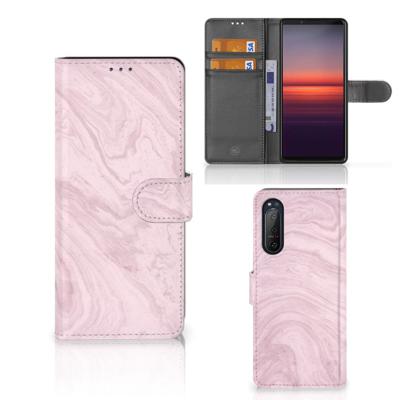 Sony Xperia 5II | Bookcase | Marble Pink - Origineel Cadeau Vriendin