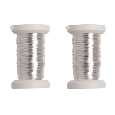 4x stuks zilver metallic bind draad/koord van 0,4 mm dikte 40 meter
