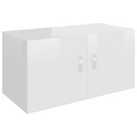 The Living Store Hangkast MDF - 80 x 39 x 40 cm - Hoogglans wit - thumbnail