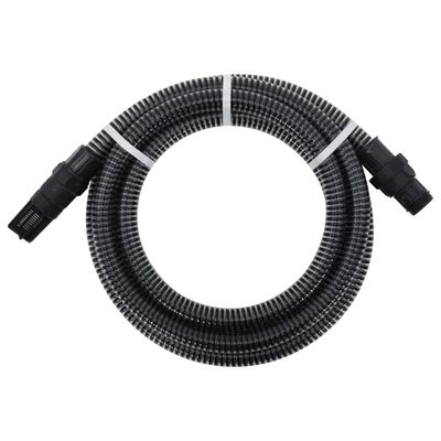 VidaXL Zuigslang met pvc koppelingen 1,1&apos;&apos; 10 m pvc zwart