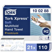 Papieren handdoek Tork H2 multifold Premium kwaliteit 2 laags wit 100288 - thumbnail