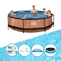 EXIT Zwembad Timber Style - Frame Pool ø300x76cm - Plus accessoires - thumbnail