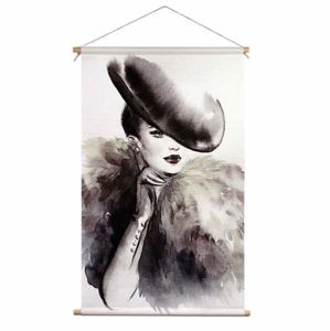 Textielposter Pretty Lady 45x70cm.