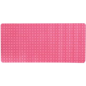 Douche/bad anti-slip mat badkamer - rubber - fuchsia roze - 76 x 36 cm - rechthoek