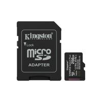 Micro SD geheugenkaart met adapter Kingston SDCS3/256GB