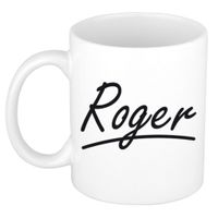 Roger voornaam kado beker / mok sierlijke letters - gepersonaliseerde mok met naam   -