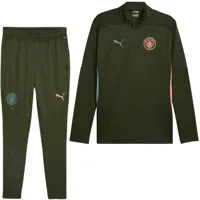 Manchester City 1/4-Zip Trainingspak Senior 2024/2025 Groen - Maat S - Kleur: Donkergroen | Soccerfanshop