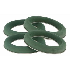 Steekschuim/oase ringen - 4x - nat - groen - D30 cm - kransen - voor bloemen - bloemstukken