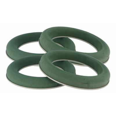 Steekschuim/oase ringen - 4x - nat - groen - D30 cm - kransen - voor bloemen - bloemstukken