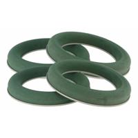 Steekschuim/oase ringen - 4x - nat - groen - D30 cm - kransen - voor bloemen - bloemstukken