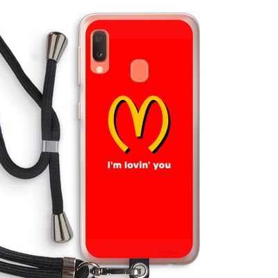 I'm lovin' you: Samsung Galaxy A20e Transparant Hoesje met koord
