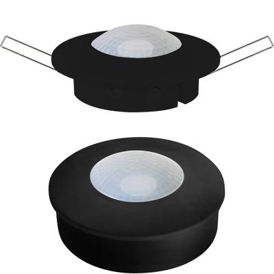 Bewegingssensor PIR - Kozolux - 6m - Max 300W - 360D - Inbouw en Opbouw - Rond - Zwart