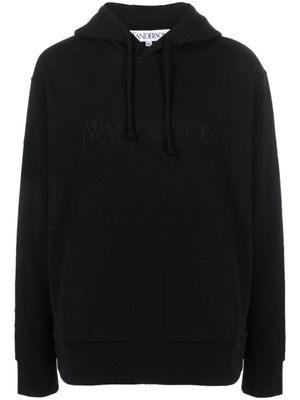 JW Anderson hoodie en coton à logo brodé - Noir