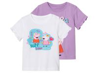 2 meisjes T-shirts (86/92, Peppa Pig/wit/paars)