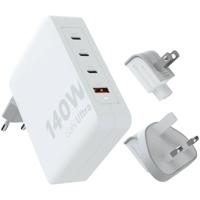 XtormGaN-Ultra Travel Charger 140W USB-C USB-A Oplader Wit