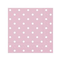 20x Polka Dot 3-laags servetten licht roze met witte stippen 33 x 33 cm