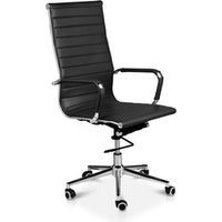 Chaise de bureau velours côtelé crème et noir hauteur réglable - BATARU de Pasca