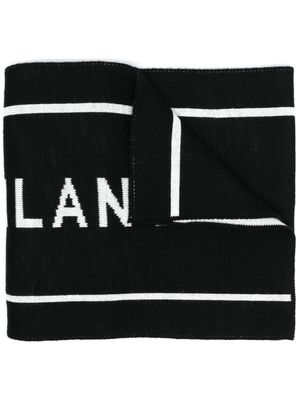 Moschino écharpe à logo en intarsia - Noir