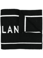 Moschino écharpe à logo en intarsia - Noir