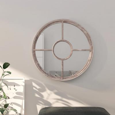 VidaXL Spiegel rond 40x4 cm ijzer zandkleurig