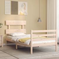 Bedframe met hoofdbord massief hout
