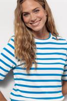 Annika stripe t-shirt - off white/bright blue - 13129