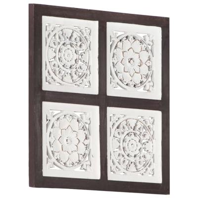VidaXL Wandpaneel handgesneden 40x40x1,5 cm mdf bruin en wit