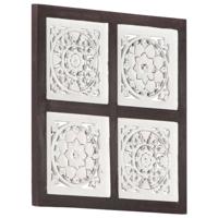 VidaXL Wandpaneel handgesneden 40x40x1,5 cm mdf bruin en wit VidaXL Wandpaneel handgesneden 40x40x1,5 cm mdf bruin en wit