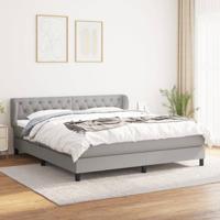Boxspring met matras stof lichtgrijs 160x200 cm