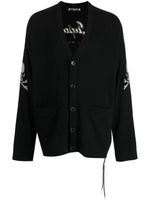 Mastermind Japan cardigan en maille intarsia - Noir