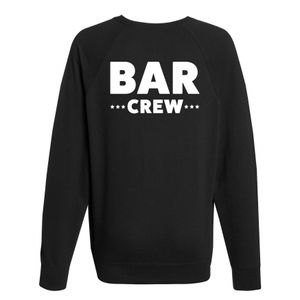 Bar crew tekst horeca sweater / trui zwart voor heren