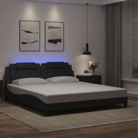 Bedframe met LED-verlichting kunstleer zwart 180x200 cm