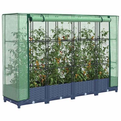 Plantenbak verhoogd met kashoes 160x40x123 cm rattanlook