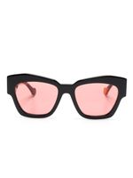 Gucci Eyewear lunettes de soleil oversize à plaque logo - Noir - thumbnail