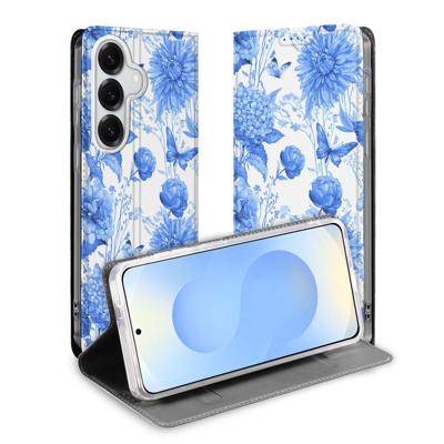 Samsung Galaxy S26 | Book Case | Flowers Blue