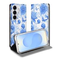 Samsung Galaxy S26 | Book Case | Flowers Blue