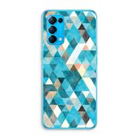 Gekleurde driehoekjes blauw: Oppo Find X3 Lite Transparant Hoesje